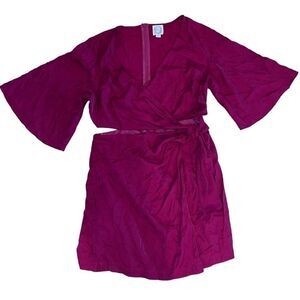 Blue Rain Magenta Cut-Out Wrap Dress